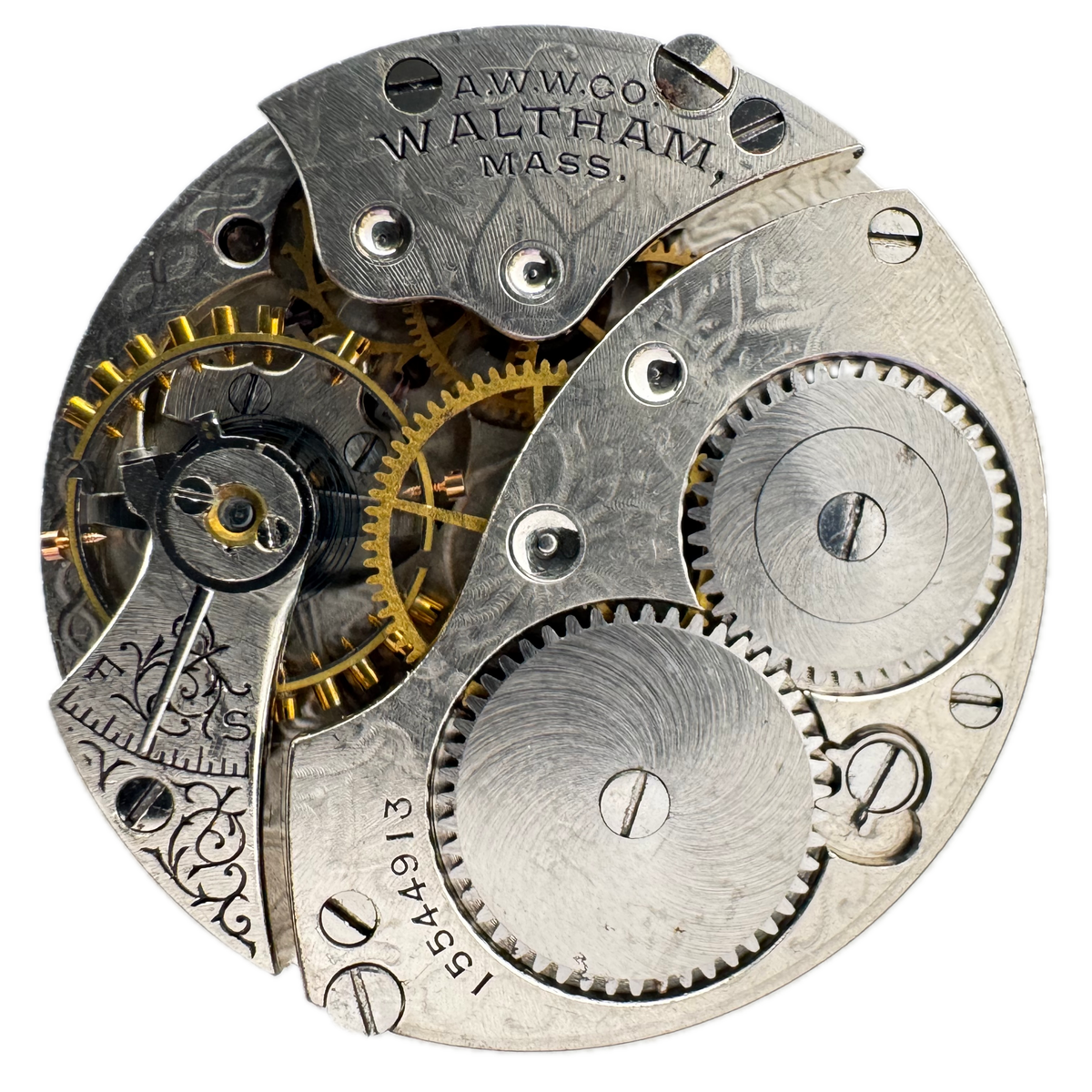 Waltham 1907 Roman Numeral Single Sunk Sub Dial 1907