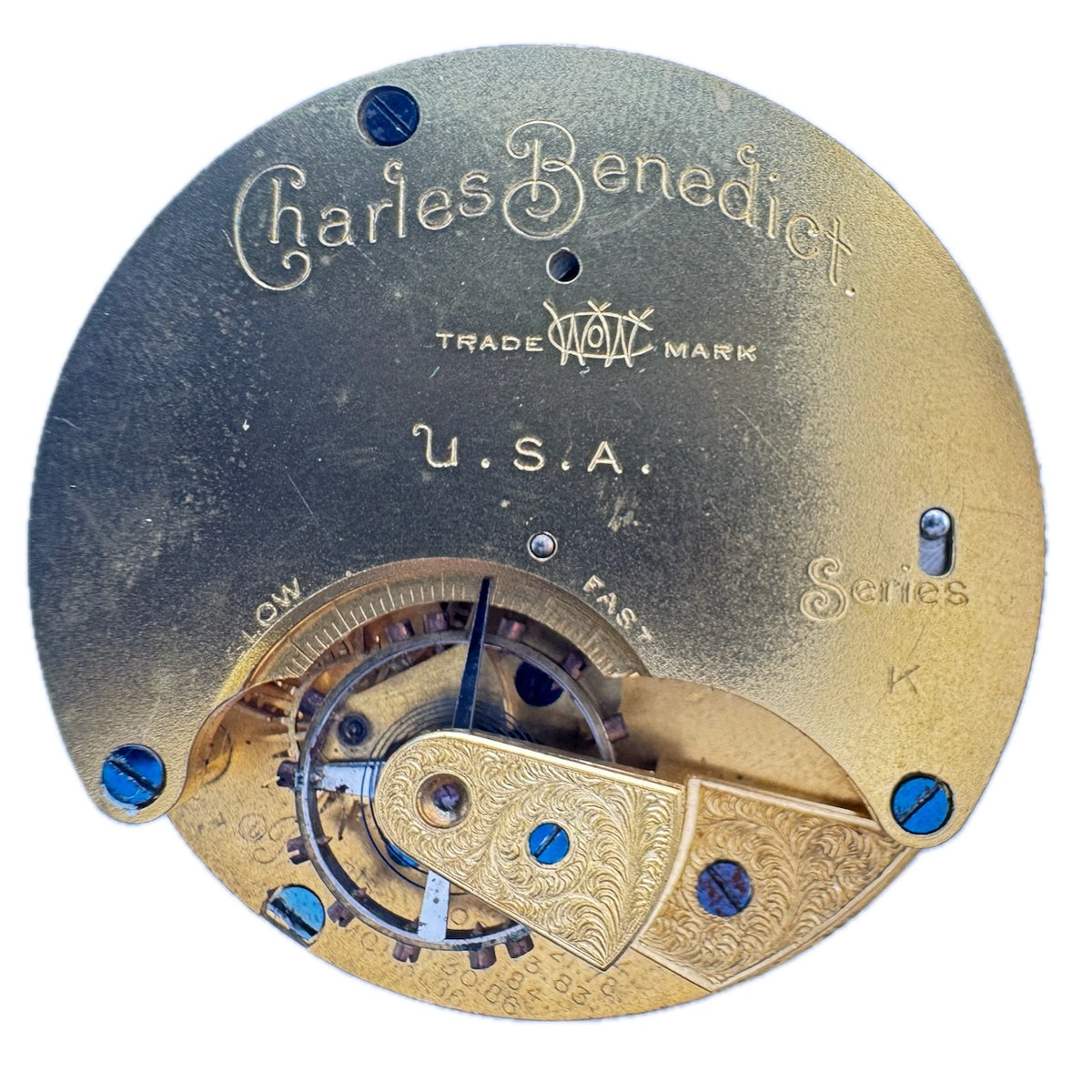 Waterbury Watch Co Painted Dial Charles Benedict