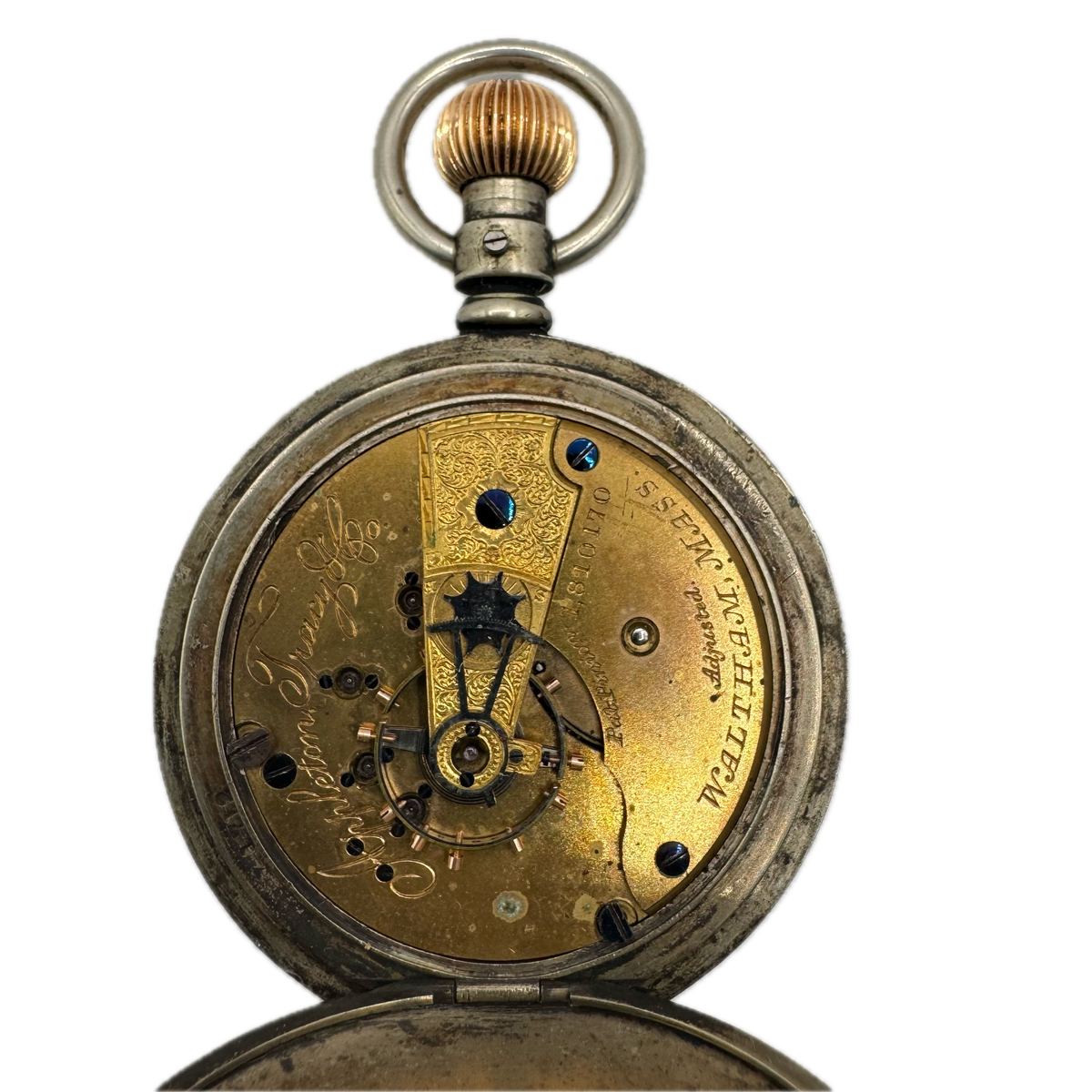 Waltham Single Sunk Dial Gilt Plate 1882