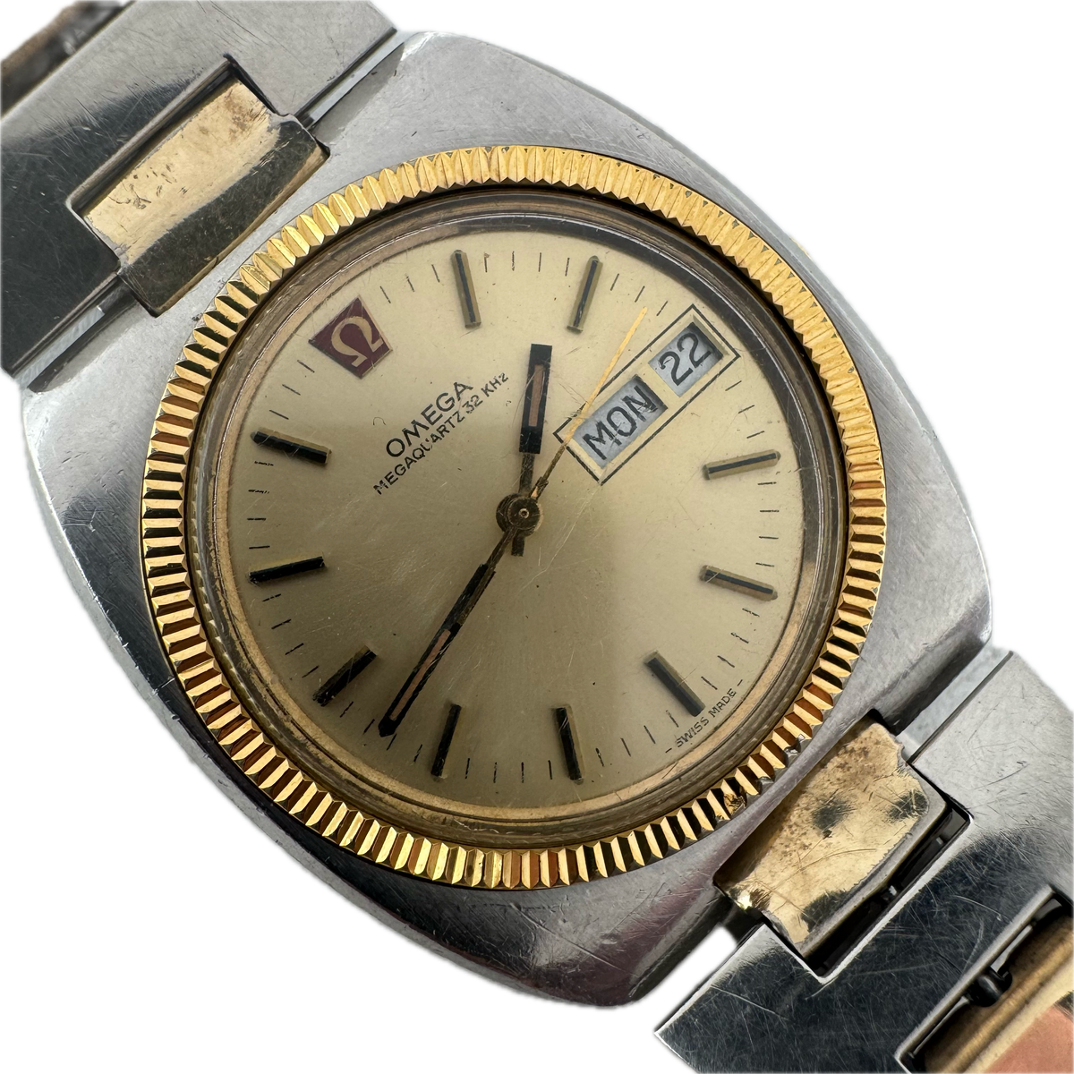 Omega Megaquartz Fluted Day Date 196.0033/396.0822