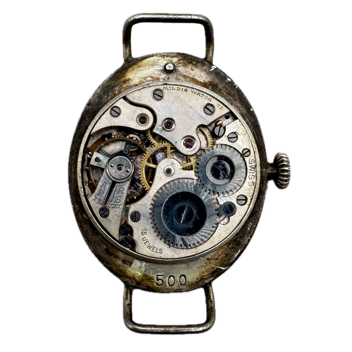 Mildia Watch Co. Oval Wire Lugs Art Deco