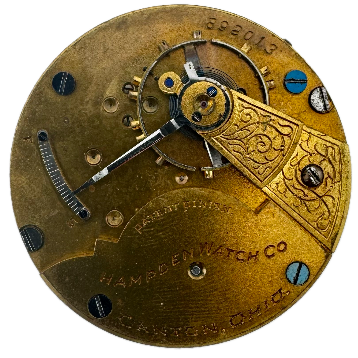 Hampden Watch Co. Single Sunk Roman Dial 1895