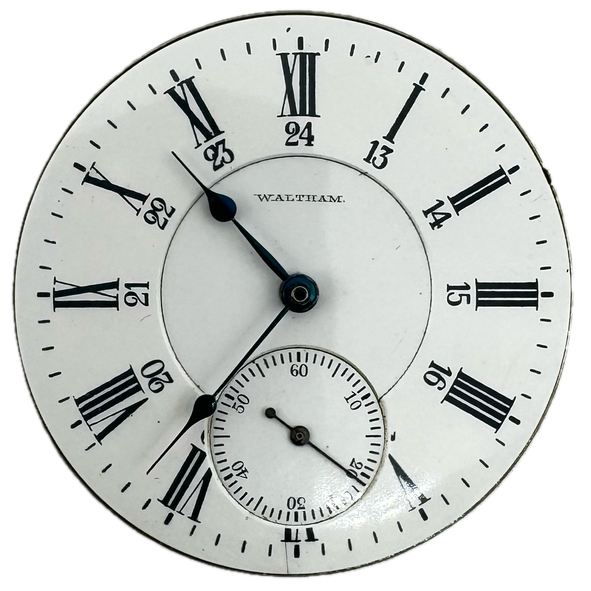 Waltham 24 Hour Double Sunk Roman Dial 1909