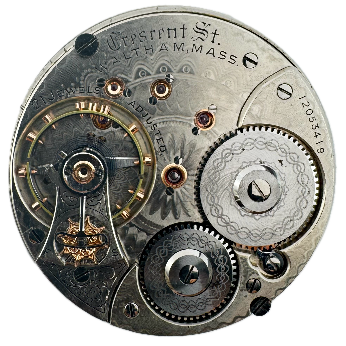 Waltham 24 Hour Double Sunk Roman Dial 1909