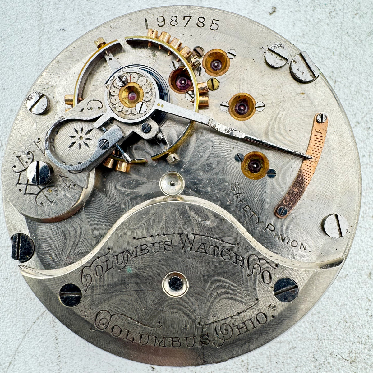 Columbus Watch Co. Single Sunk Roman Dial