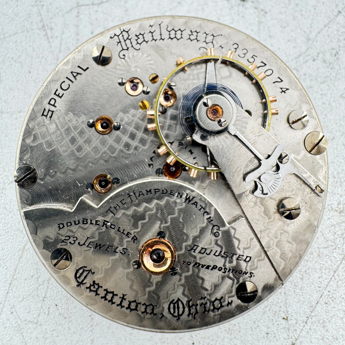 Hampden Watch Co. Double Sunk Dial 1915