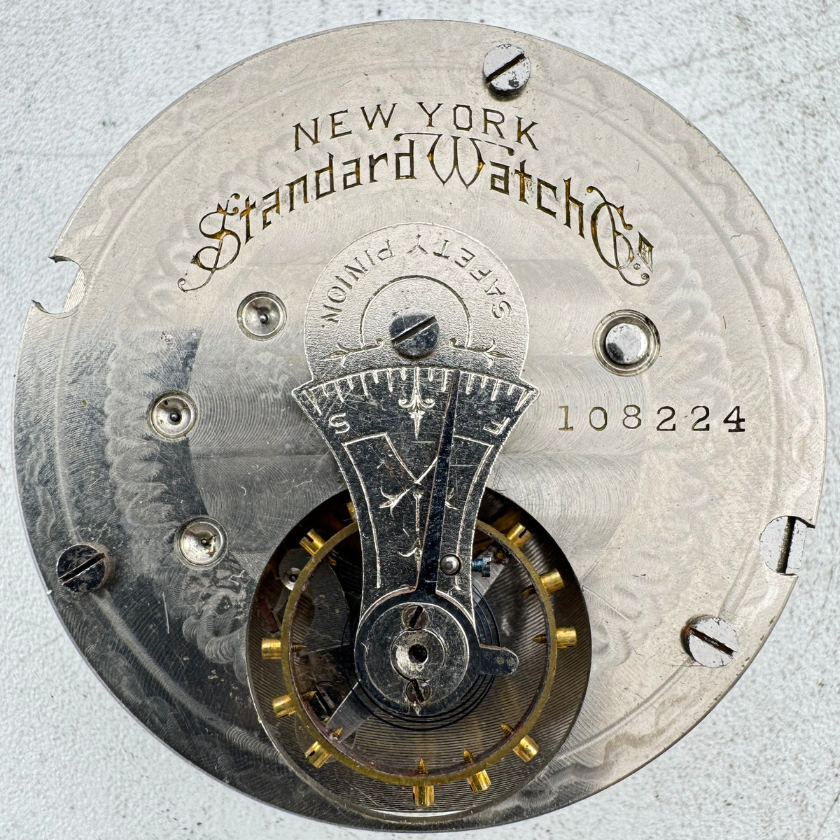 New York Standard Watch Co. Single Sunk Roman