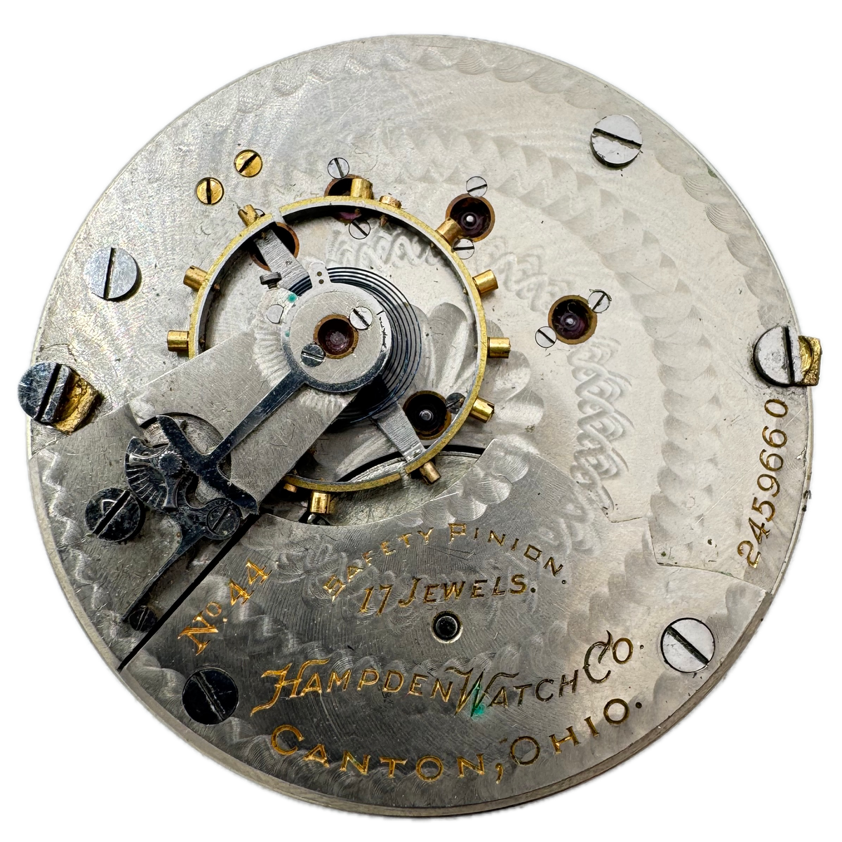 Hampden Watch Co. Single Sunk Dial 1908