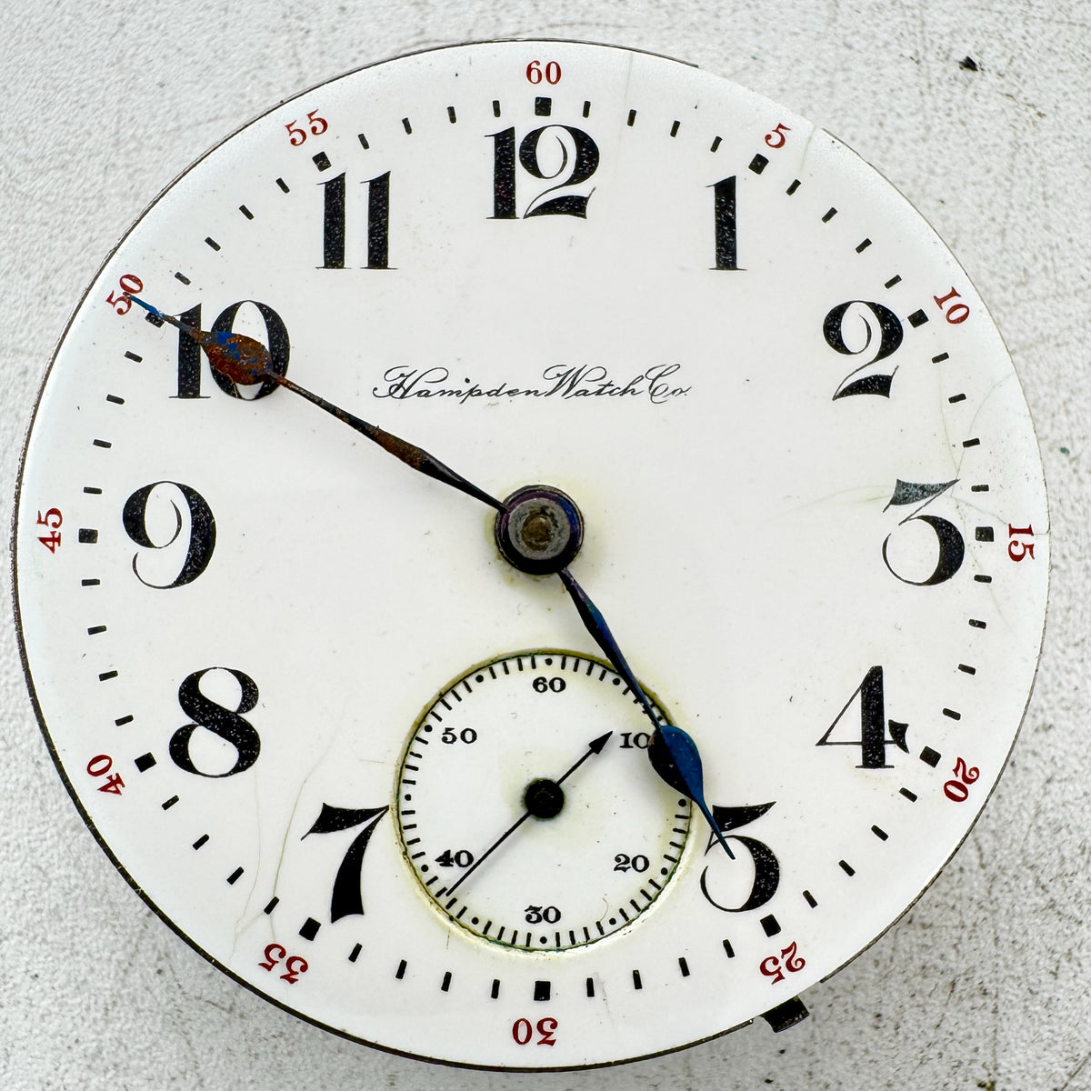 Hampden Watch Co. Single Sunk Dial 1908