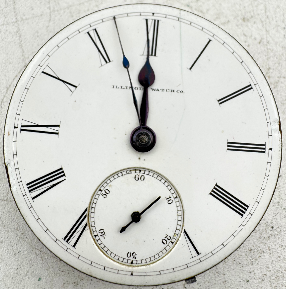 Illinois Watch Co Single Sunk Roman Dial 1882
