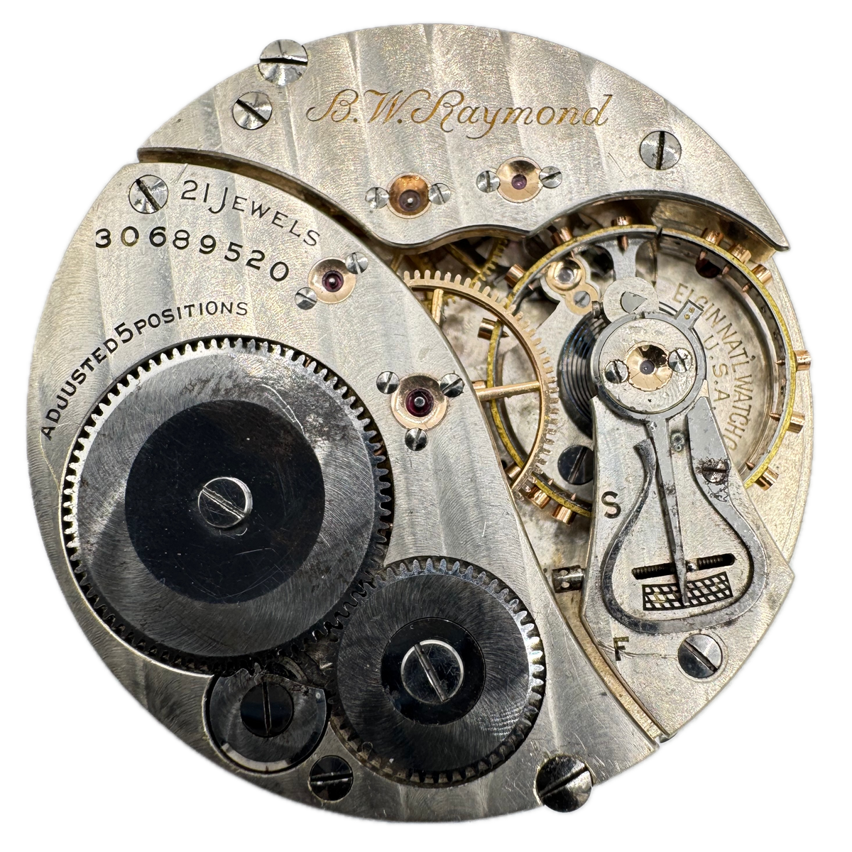 Elgin B. W. Raymond Boxcar Dial 1928