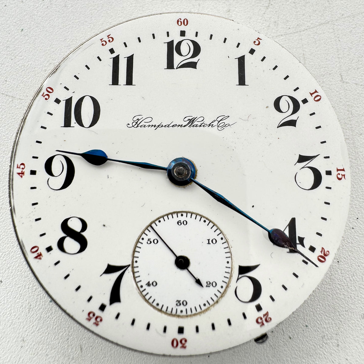 Hampden Watch Co. Single Sunk Arabic Dial 1909