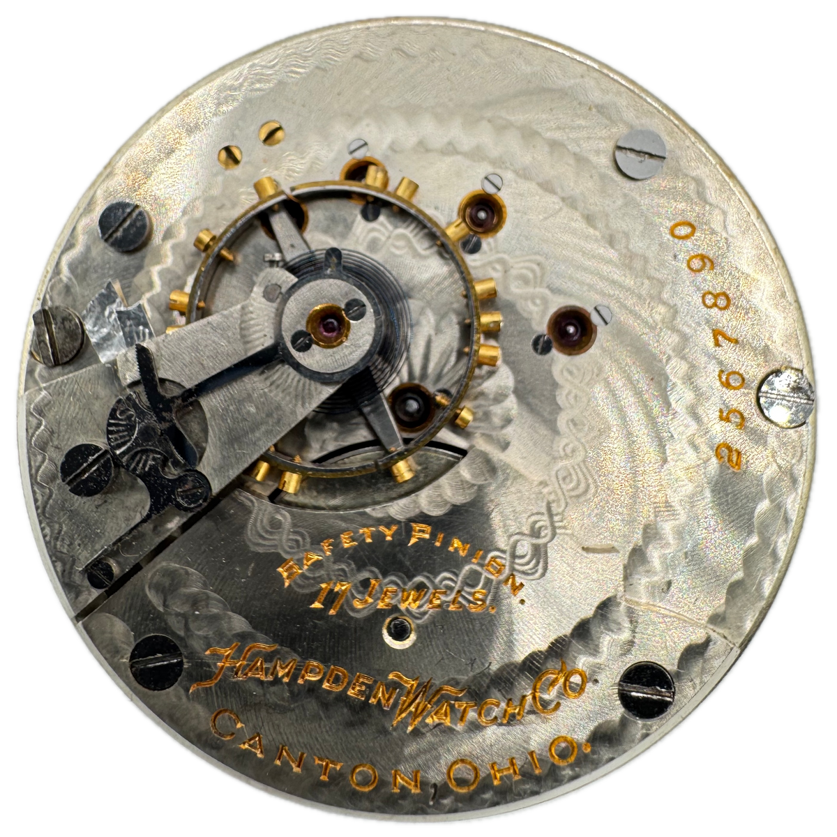 Hampden Watch Co. Single Sunk Arabic Dial 1909