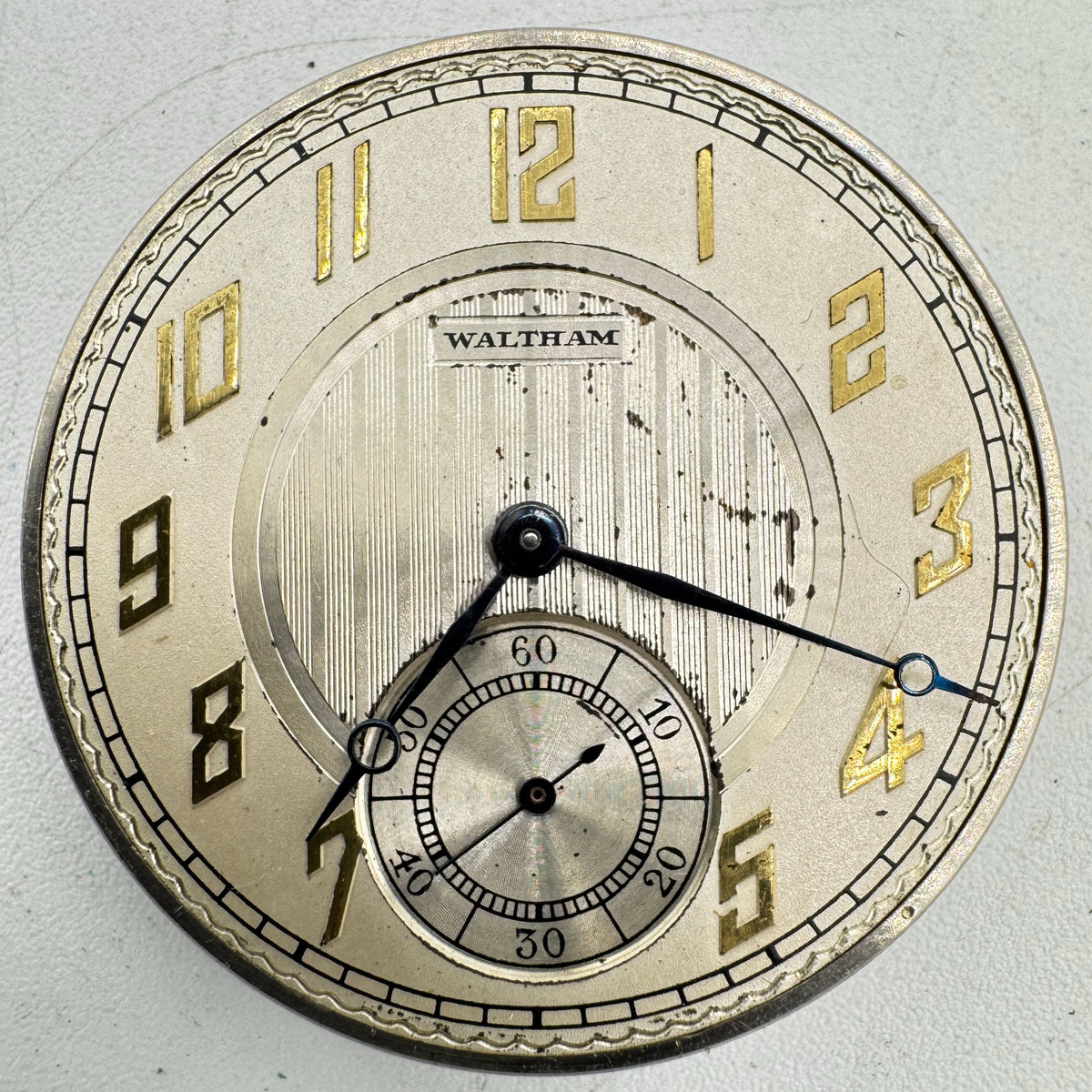 Waltham Metallic Pinstriped Dial 1928