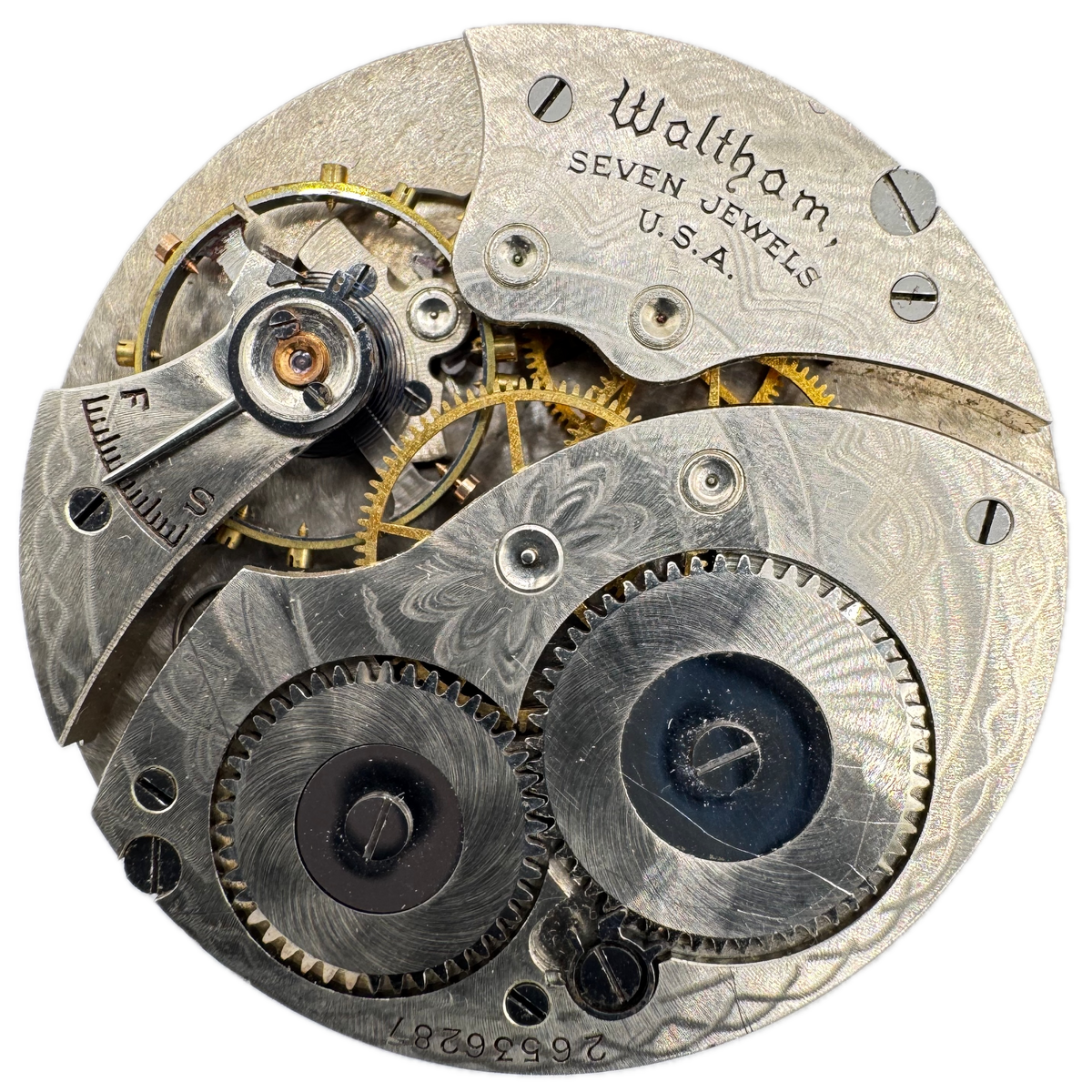 Waltham Metallic Pinstriped Dial 1928