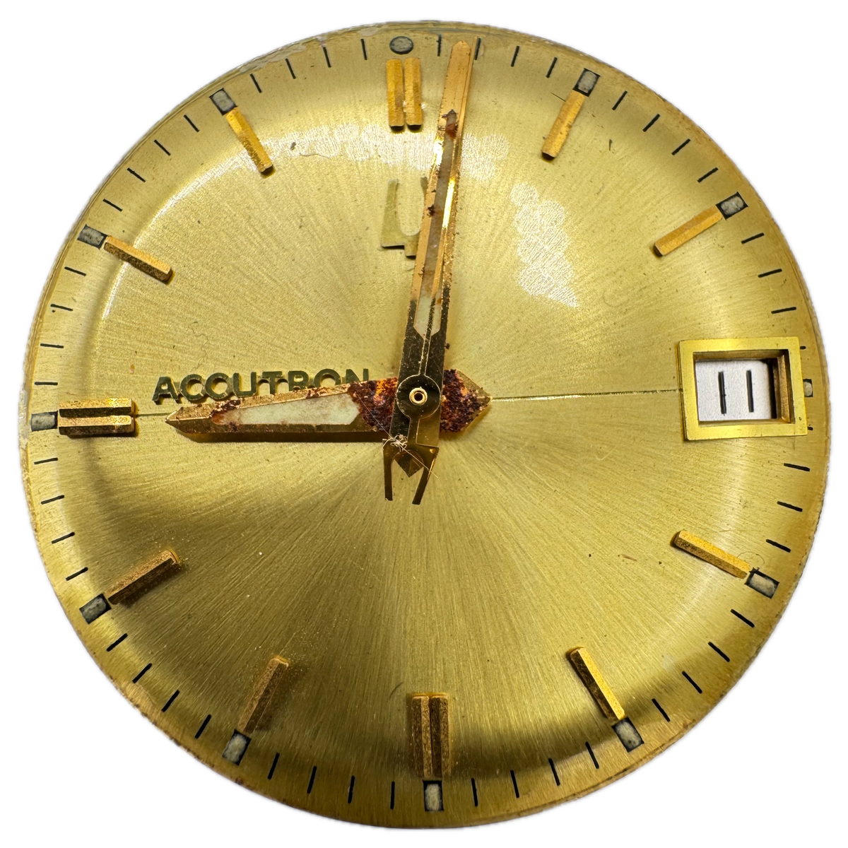 Accutron Date Gold Tone Sunburst Dial
