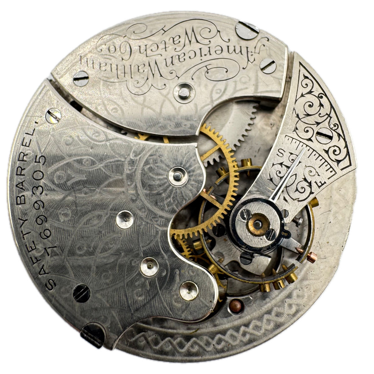 American Waltham Single Sunk Roman Dial 1896