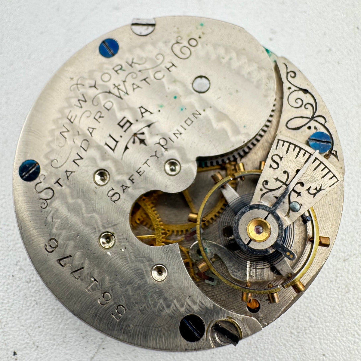 NY Standard Watch Co Single Sunk Arabic Dial 1894