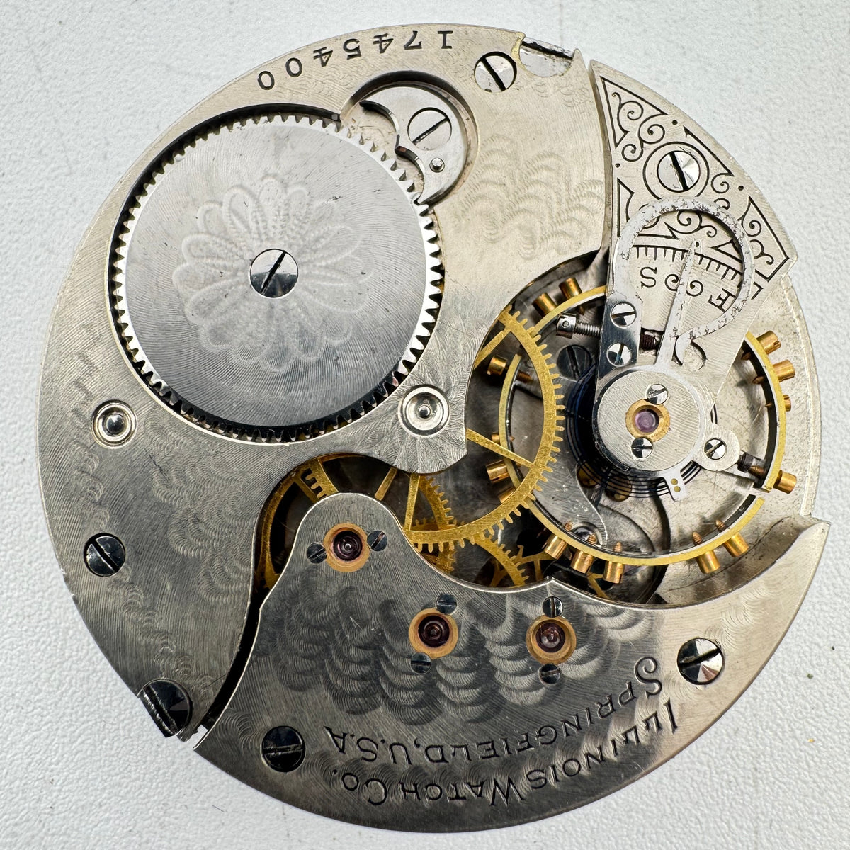 Illinois Watch Co. Single Sunk Roman Dial 1909