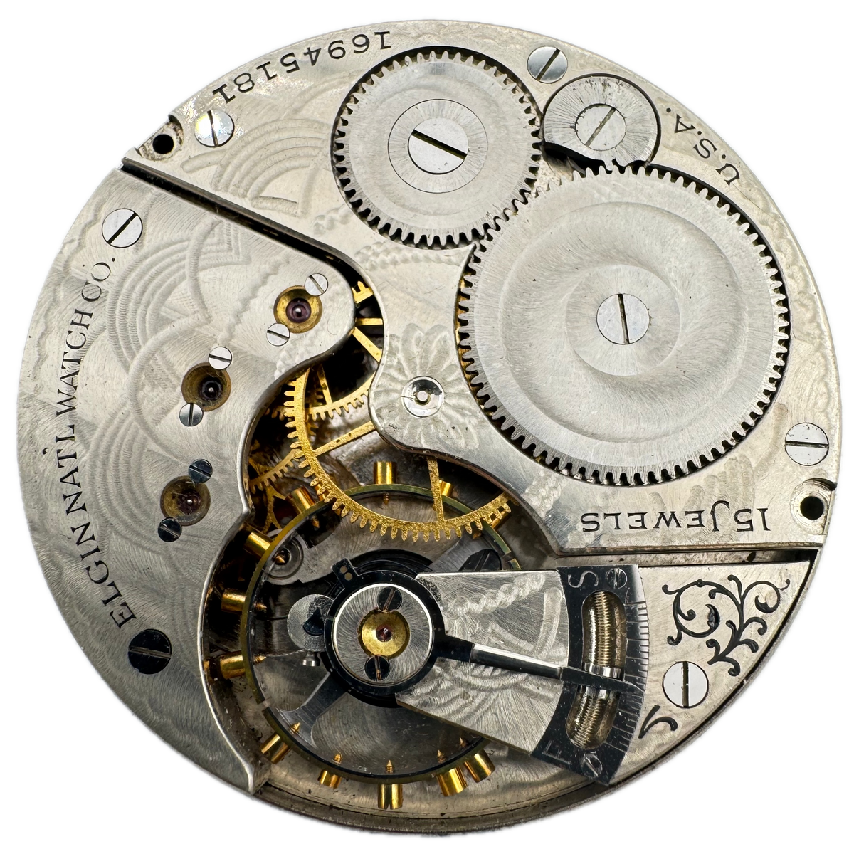 Elgin Single Sunk Arabic Dial 1912