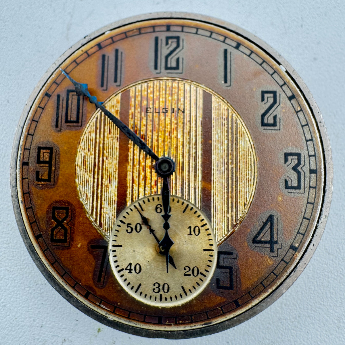Elgin Center Speckled Pinstriped Dial 1924
