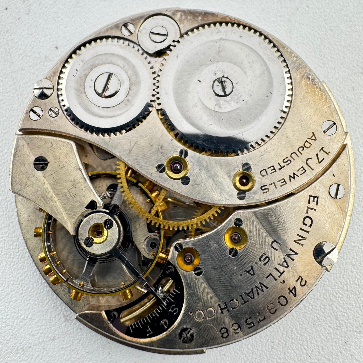 Elgin Single Sunk Satin Dial 1921
