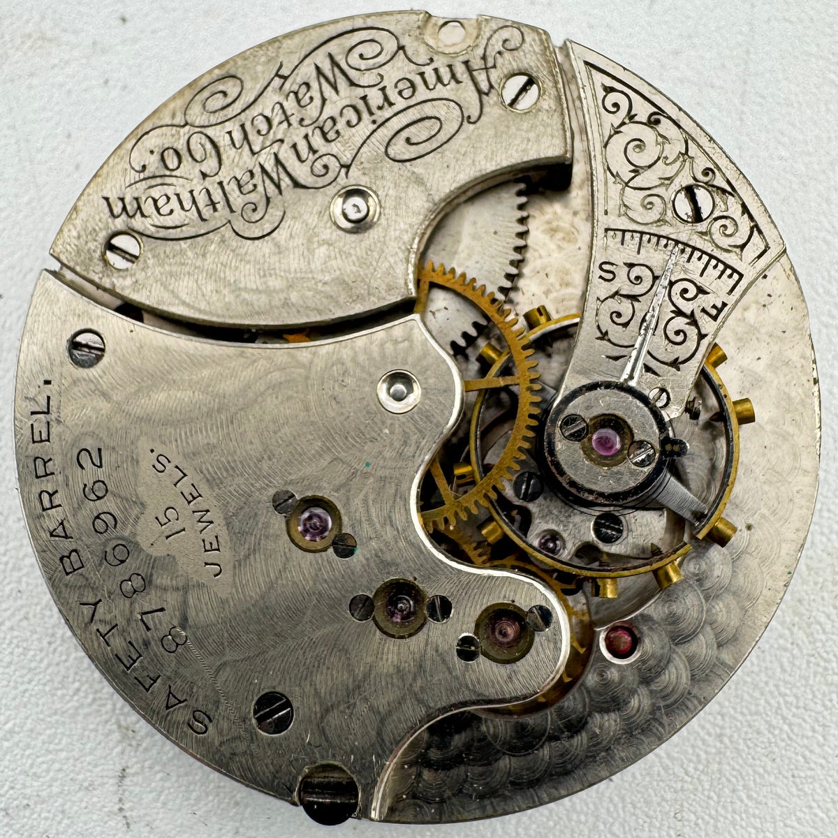 Waltham Single Sunk Roman Dial 1898