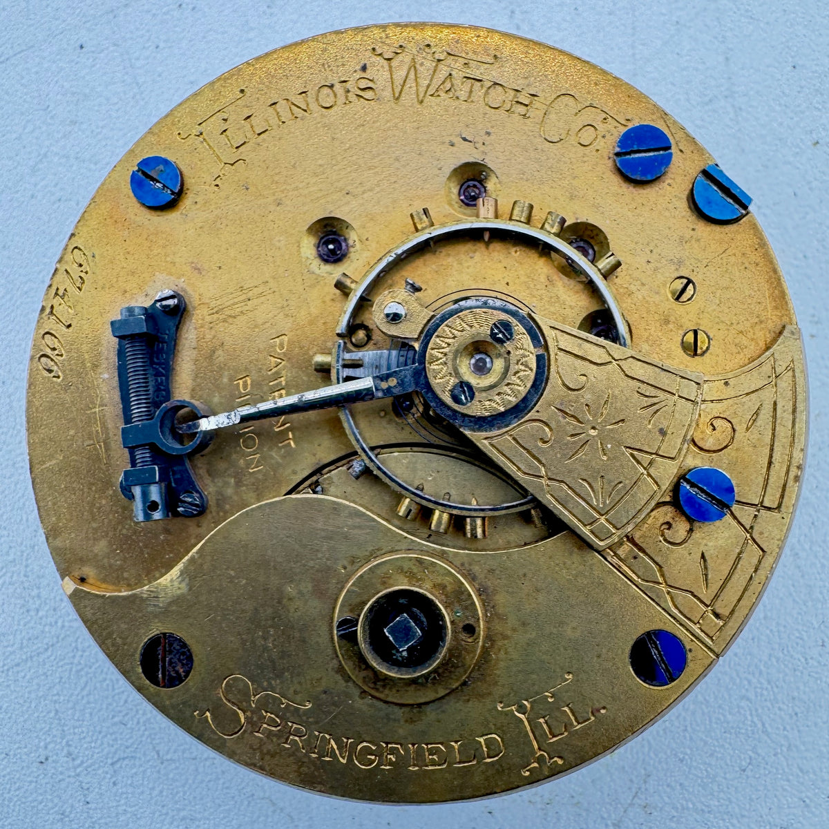 Illinois Watch Co Single Sunk Roman Dial 1887