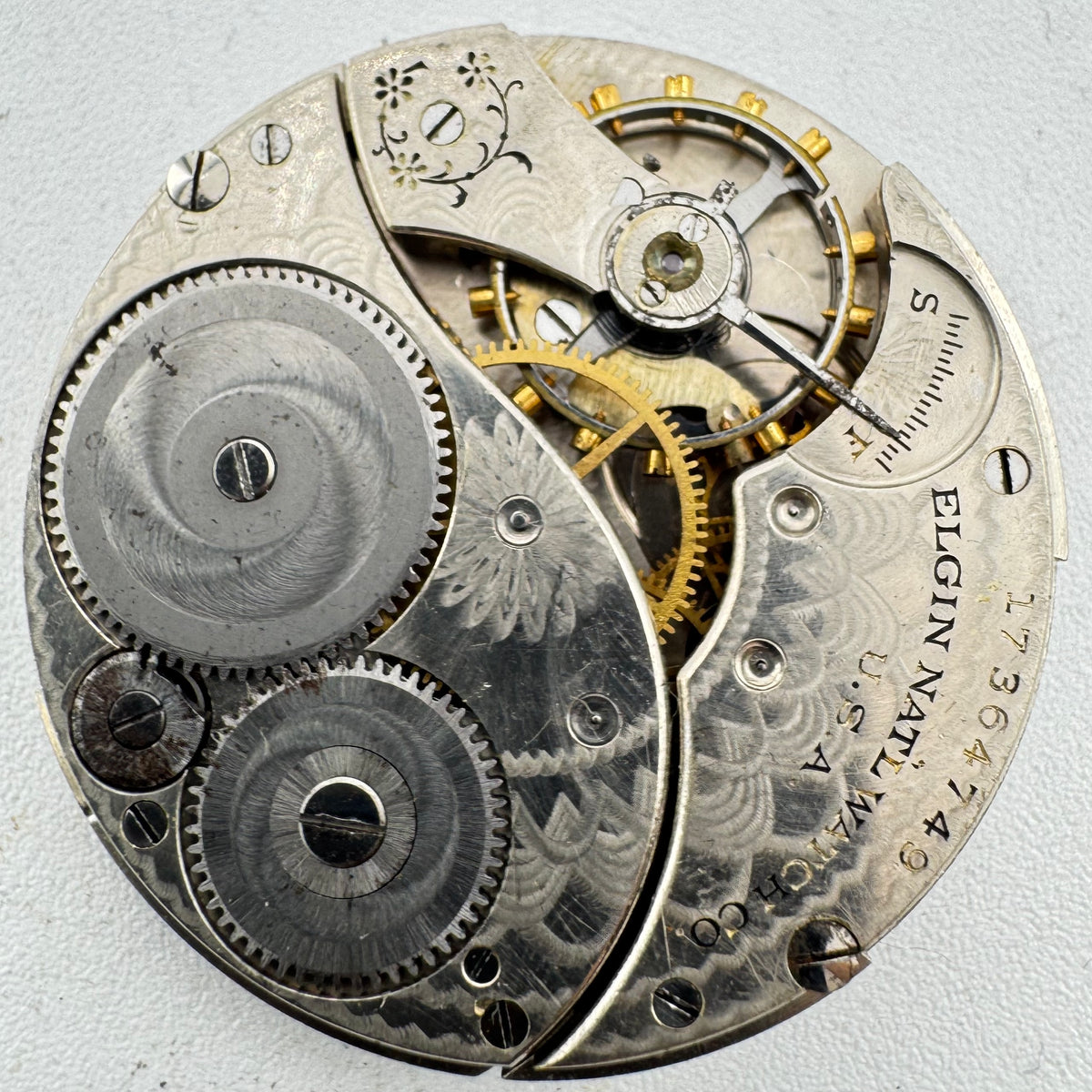 Elgin Single Sunk Roman Dial 1914
