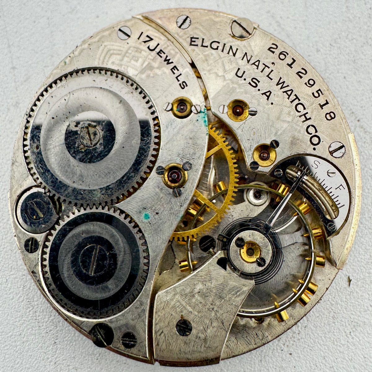 Elgin Metallic Center Speckled Dial 1924