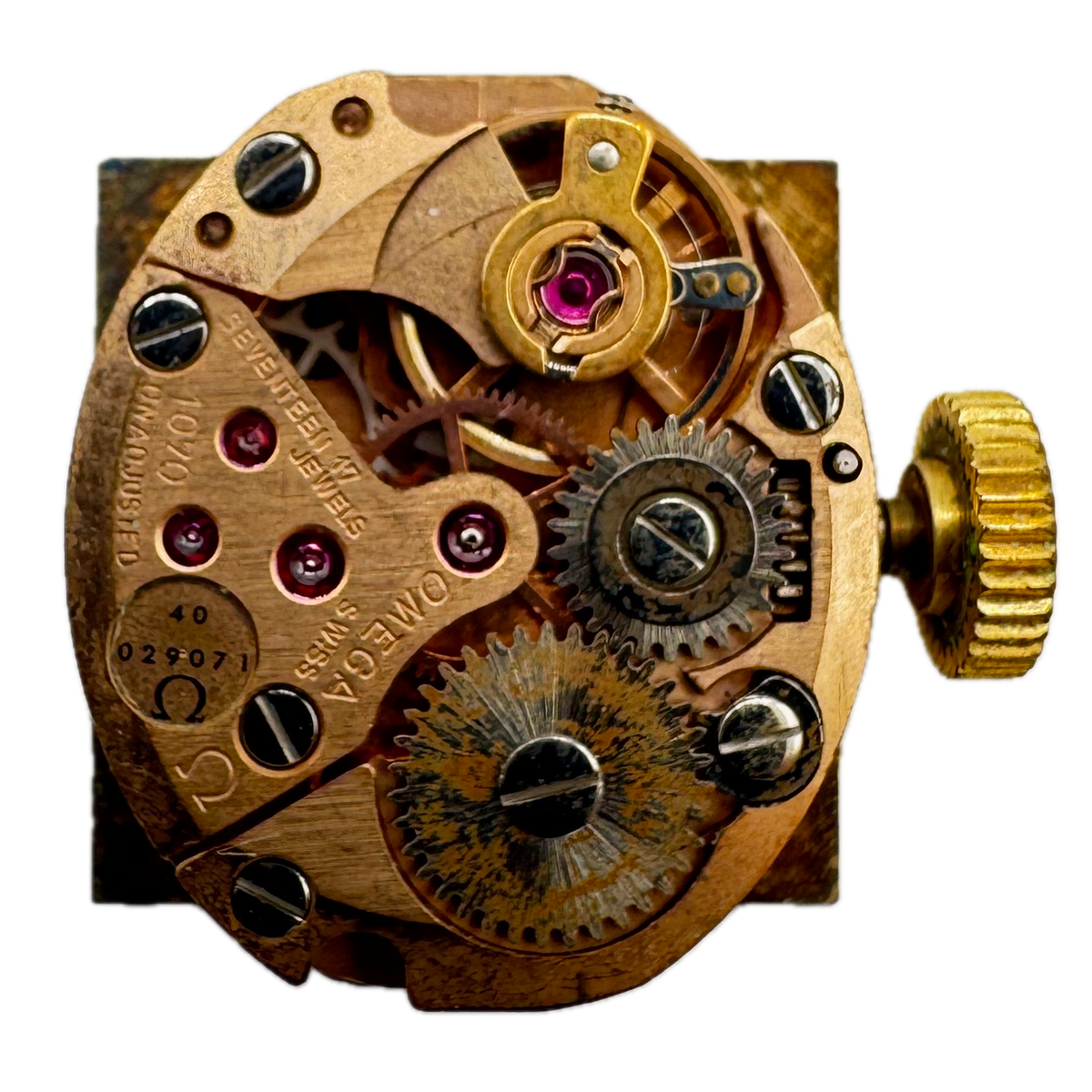 Omega Gold Tone Square Dial