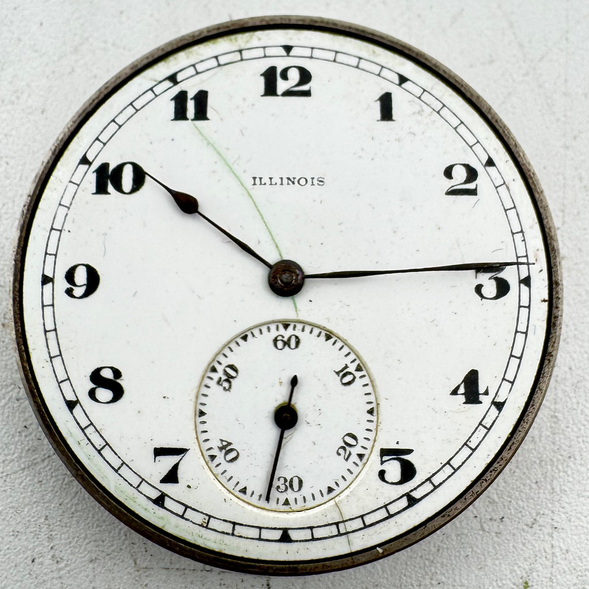 Illinois White Arabic Dial 1918