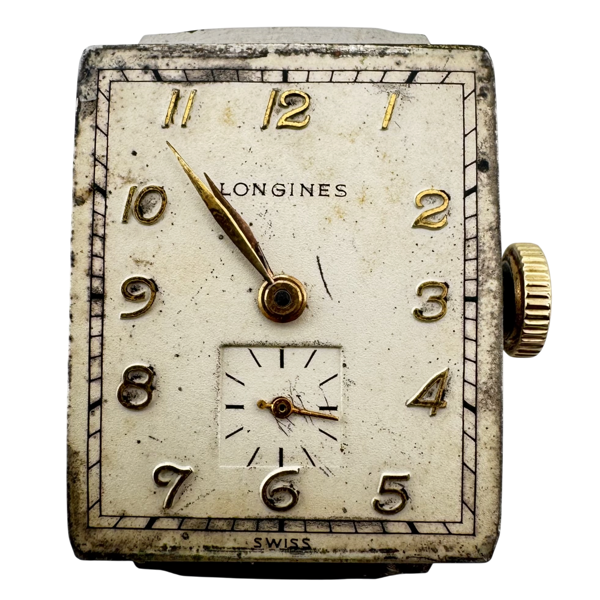 Longines Rectangular White Dial 1948