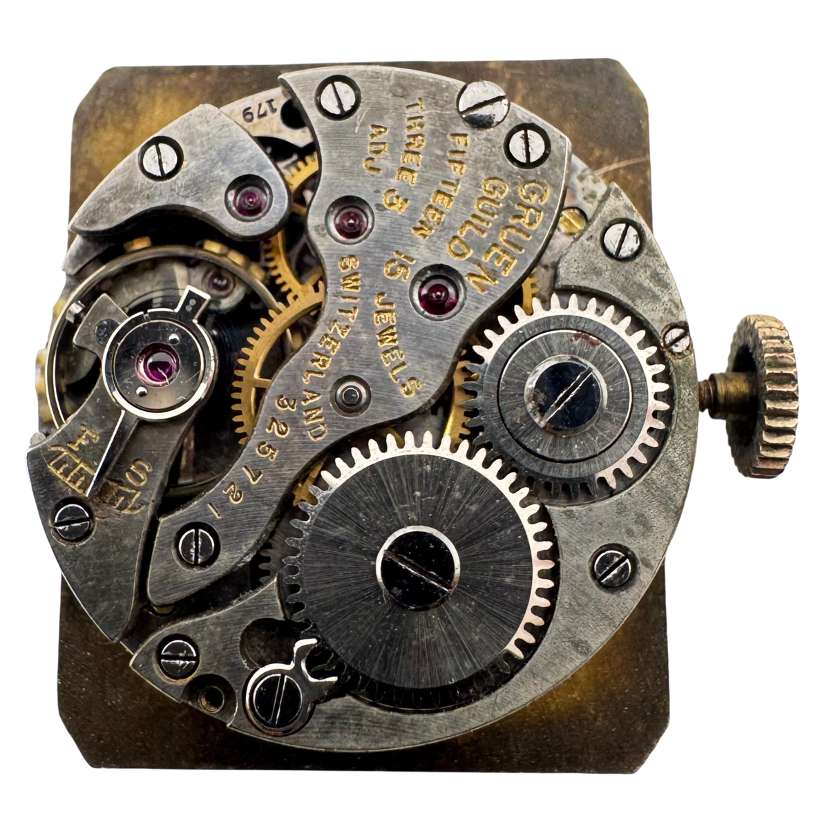 Gruen Guild Gold Tone Rectangle Dial