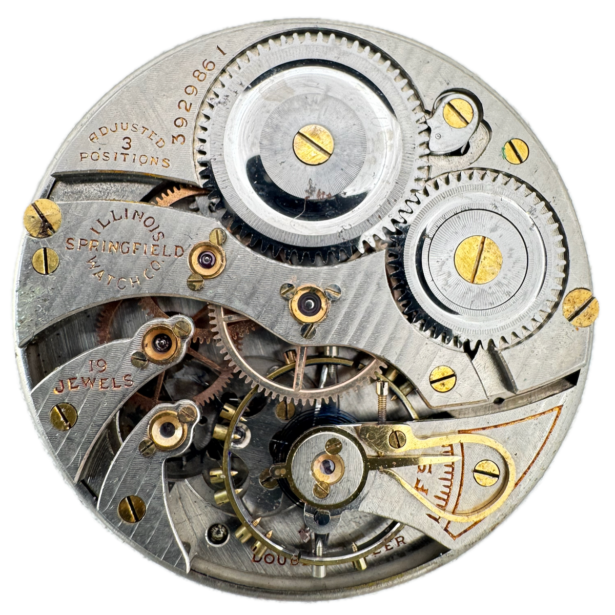 Antique 12s 1921 Illinois 3 19 Jewel Mechanical Pocket Watch Movement 406 USA