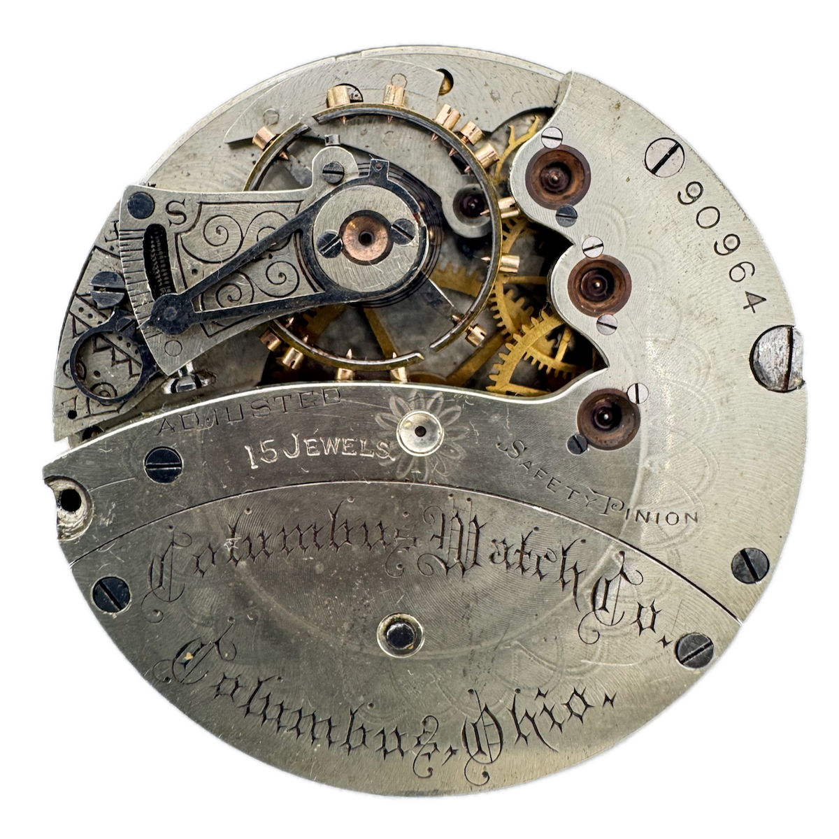 Antique 16s 1887 Columbus 1 15 Jewel Mechanical Pocket Watch Movement USA