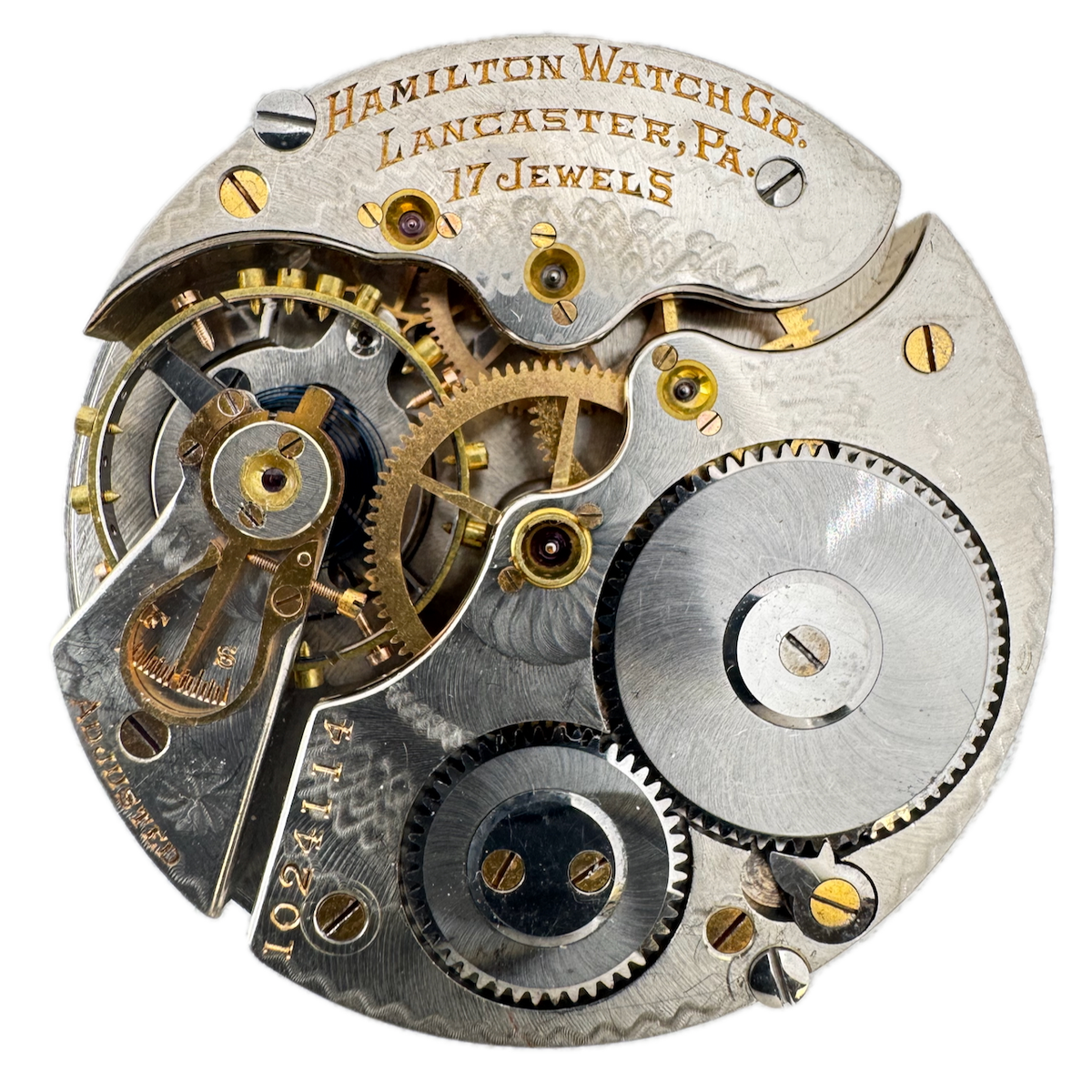 Antique 16s 1913 Hamilton 17j Mechanical Railroad Pocket Watch Movement 974 USA