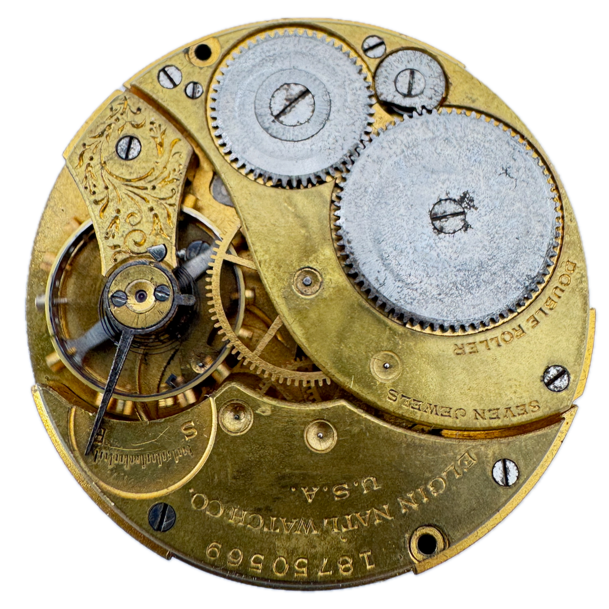 Antique 12s 1916 Elgin 7 Jewel Mechanical Pocket Watch Movement 311 USA