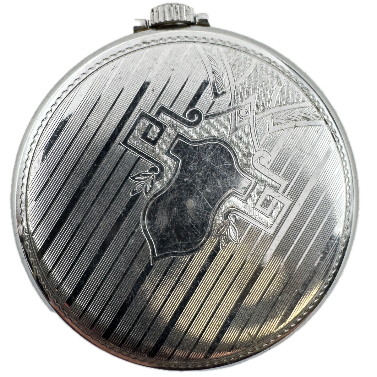 Antique 4s Illinois Spartan Open Face Pocket Watch Case Pinstriped