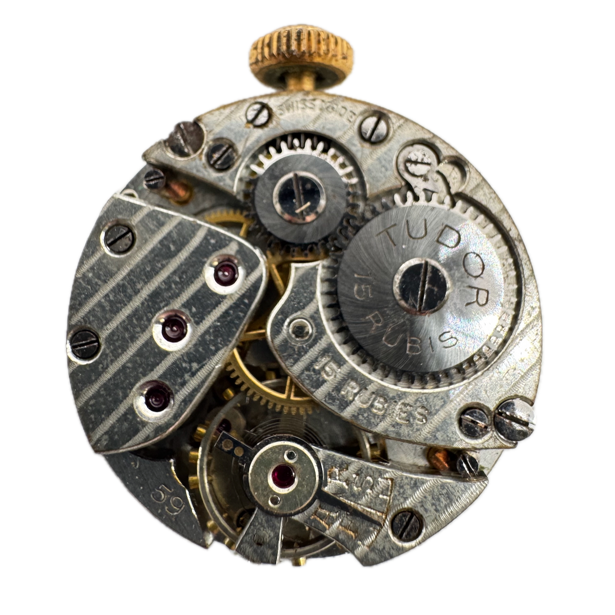 Vintage 23.5mm Tudor Sector 15J Mechanical Men's Wristwatch Movement 59 Swiss