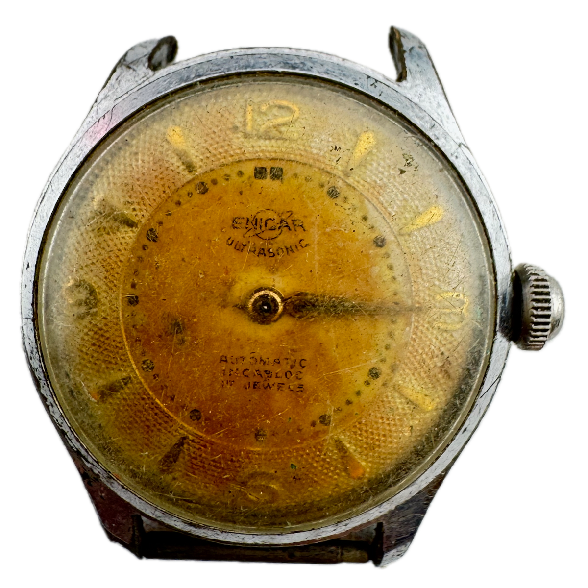 Vintage Enicar Ultrasonic Men's Automatic Wristwatch AR 1034 Steel & Chrome