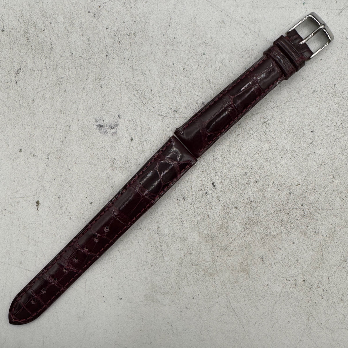 Vintage 16mm Michele Ladies Wristwatch Band Alligator Quick Release France Red