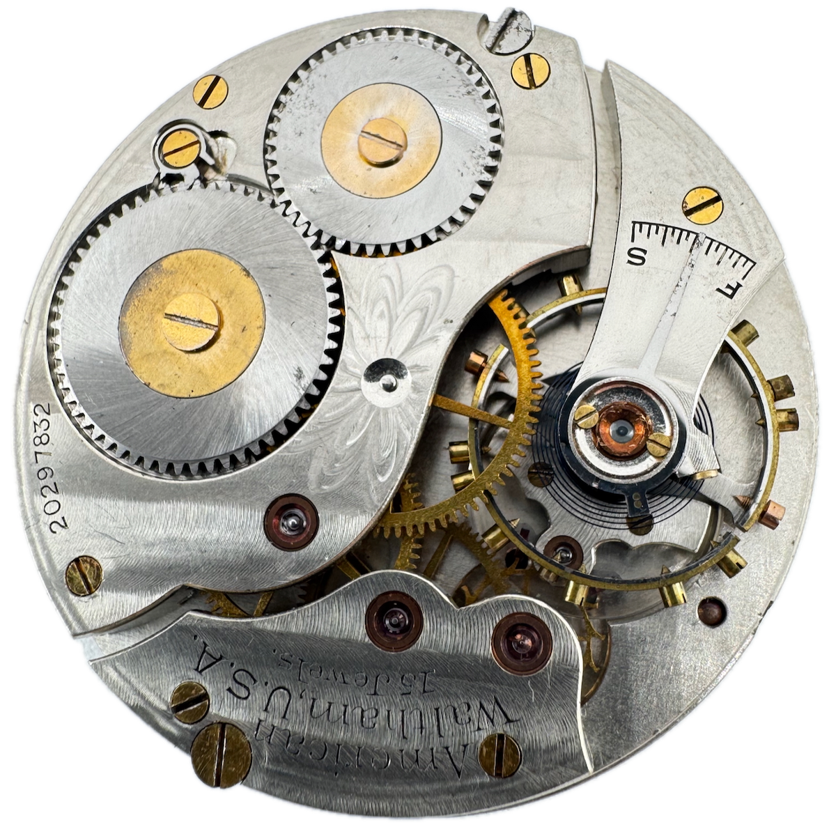 Antique 16 Size 1915 Waltham 15 Jewel Mechanical Pocket Watch Movement USA