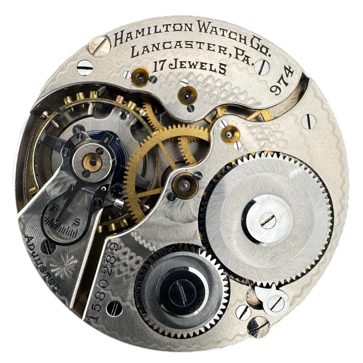 Antique 16s 1921 Hamilton 17 Jewel Mechanical Pocket Watch Movement 974 USA