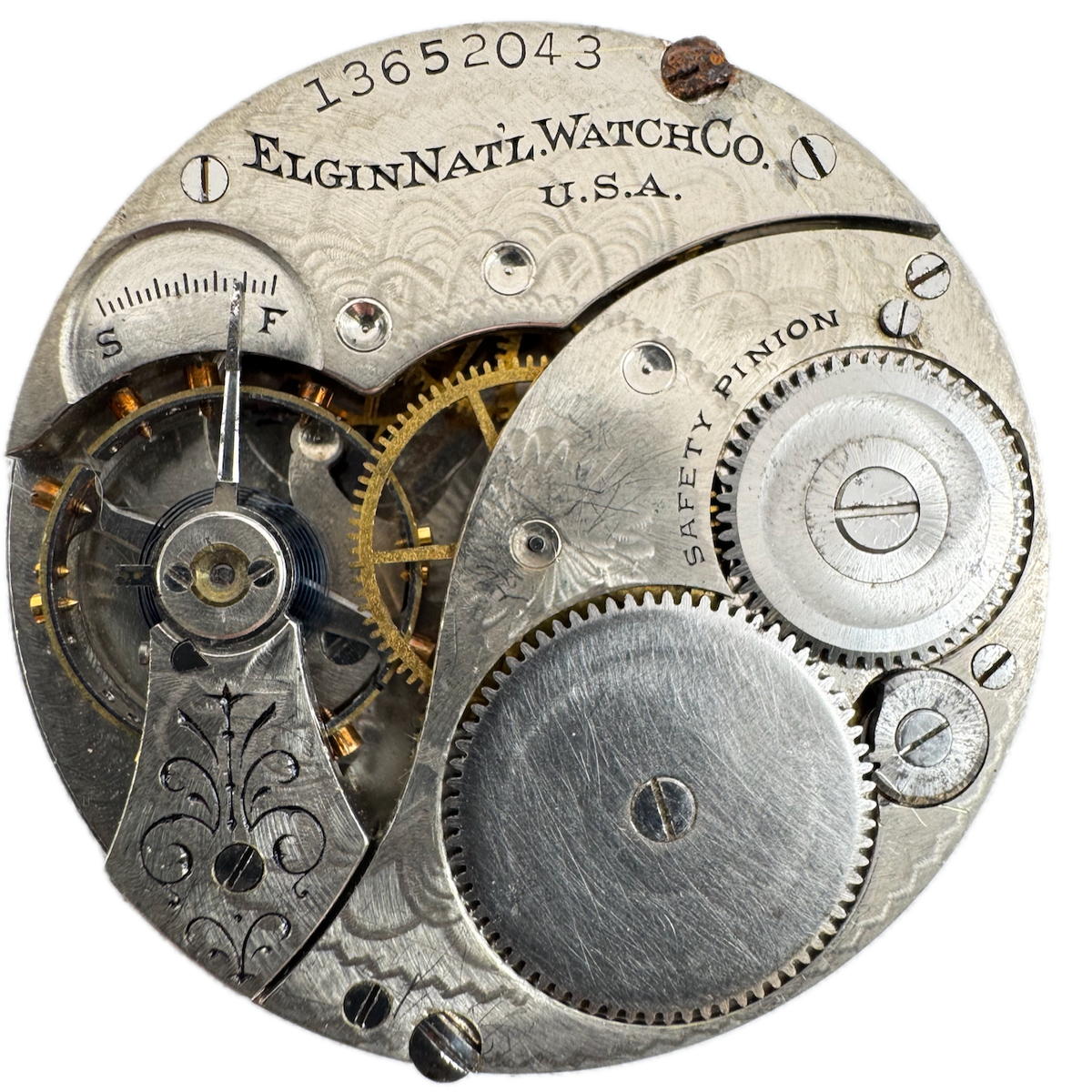 Antique 12s 1909 Elgin 7 Jewel Mechanical Hunter Pocket Watch Movement 301 USA