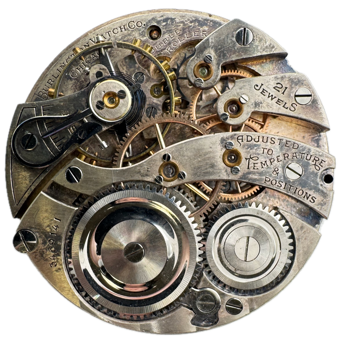 Antique 16s 1919 Illinois Montgomery Mechanical Hunter Pocket Watch Movement 108