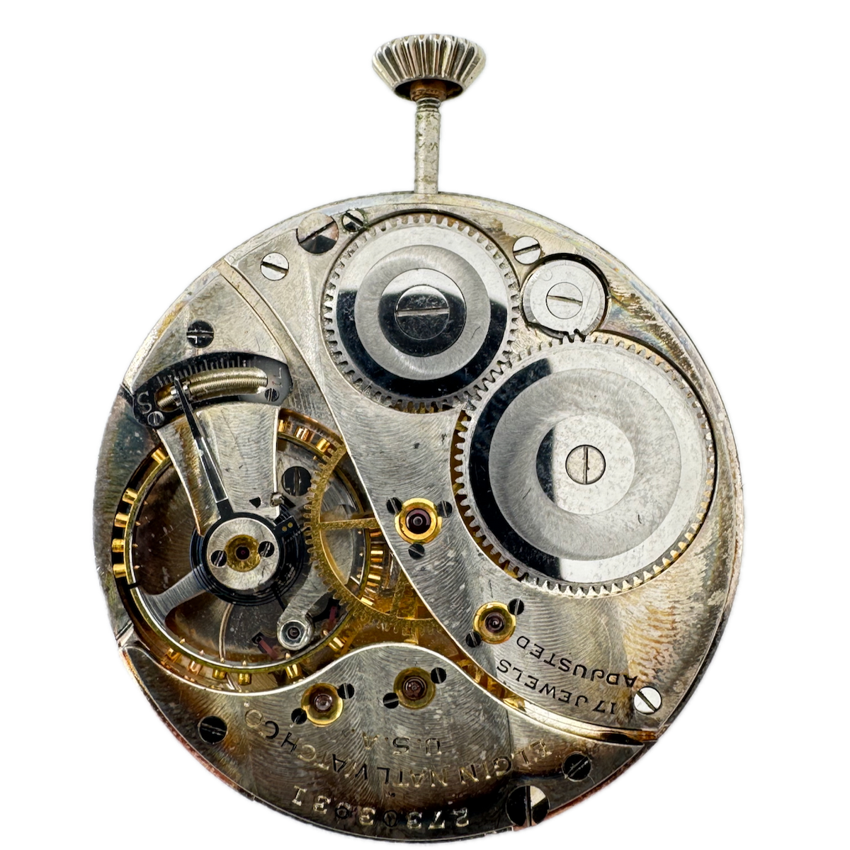 Antique 12s 1925 Elgin 17 Jewel Mechanical Pocket Watch Movement 479 USA
