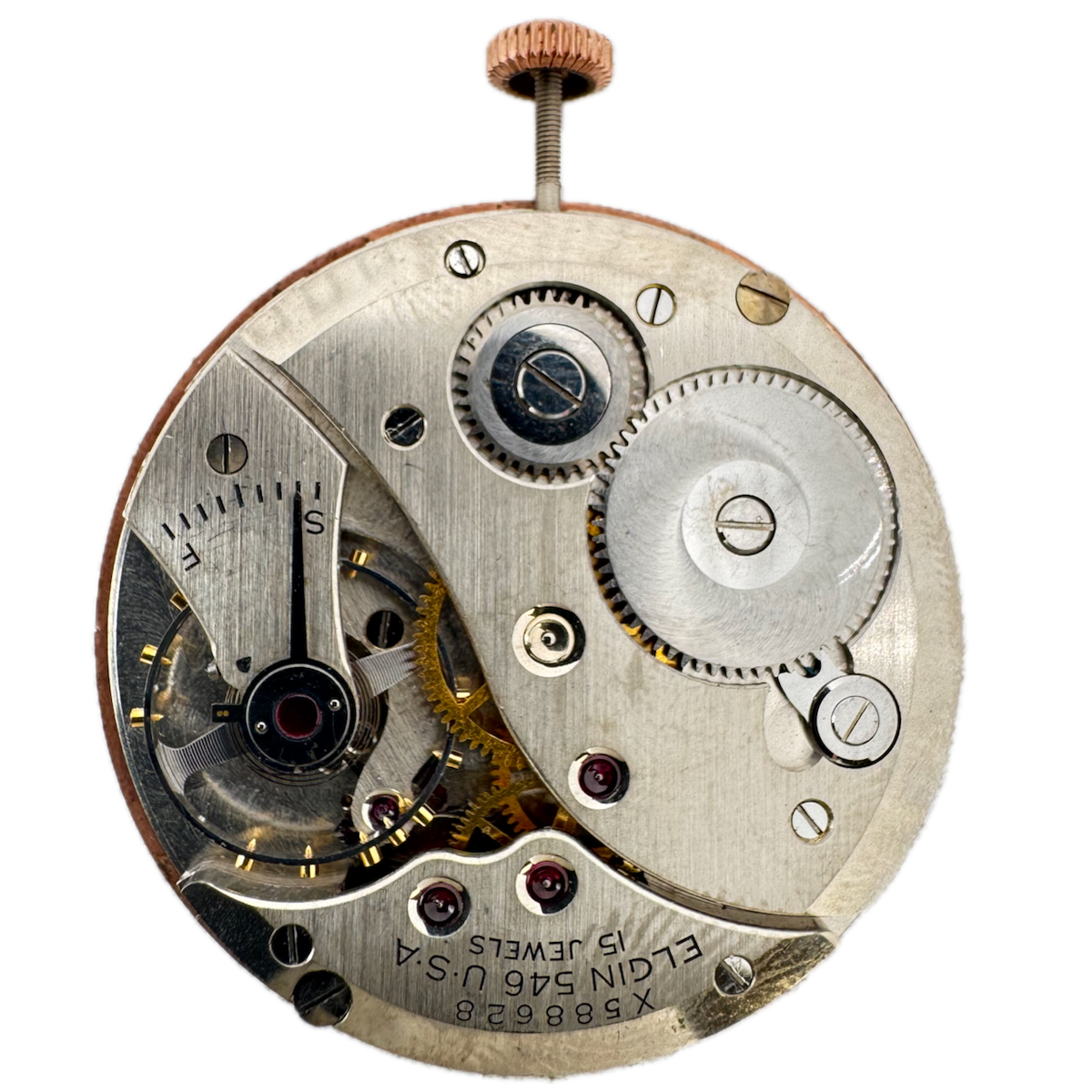 Antique 12s 1941 Elgin 15 Jewel Mechanical Pocket Watch Movement 546 USA