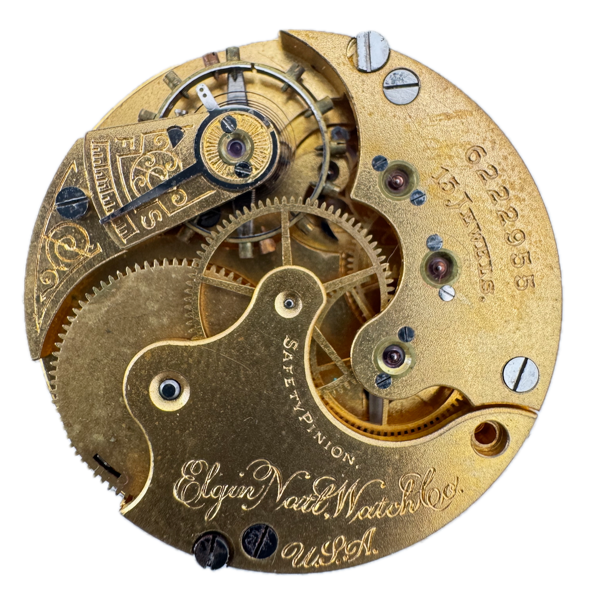 Antique 6s 1896 Elgin 15j Mechanical Hunter Pocket Watch Movement 132 USA