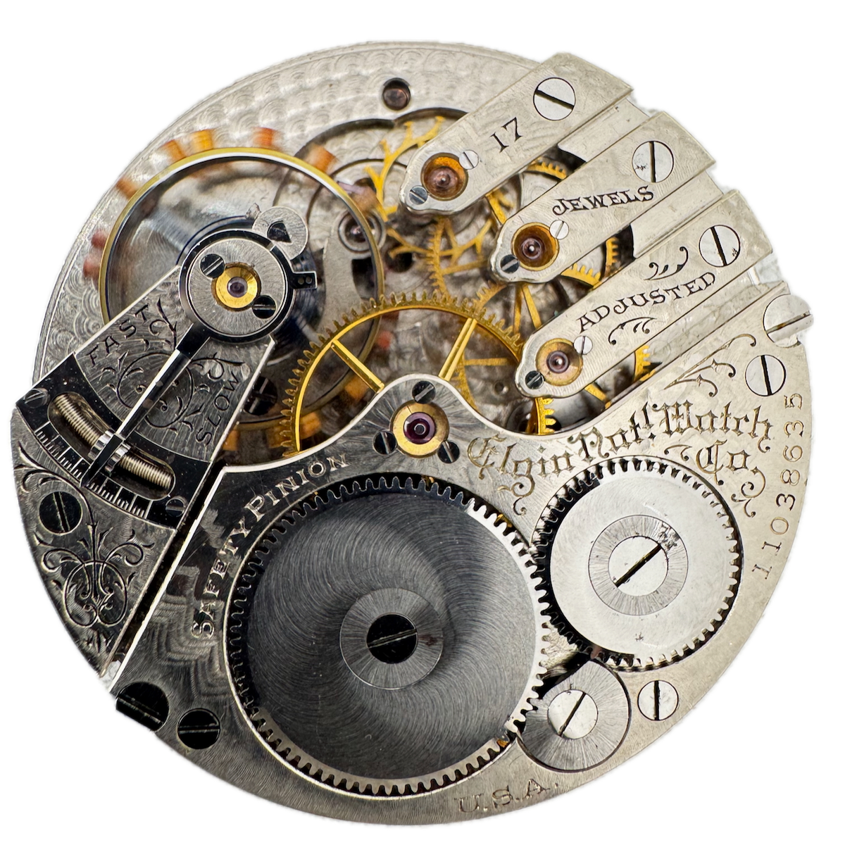 Antique 16s 1905 Elgin 17 Jewel Mechanical Hunter Pocket Watch Movement 241 USA